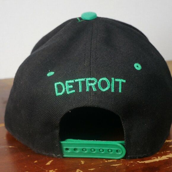 Detroit Spellout Vantage Premium Snap Back Hat Black / green - Picture 3 of 5